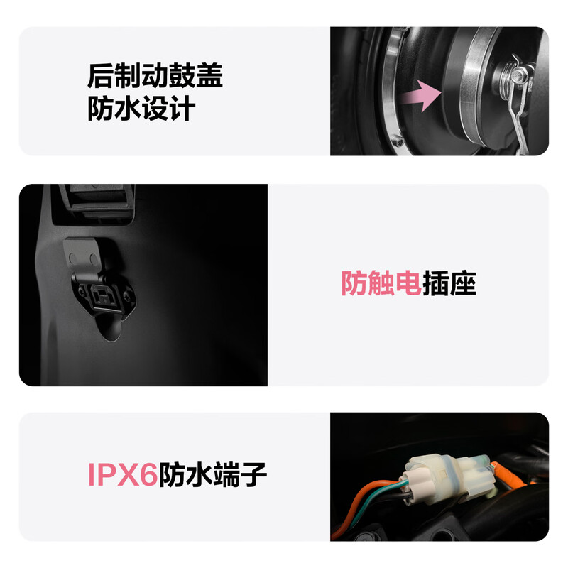 Wuyang-Honda electric motorcycle e-POP long-range electric scooter 1200W high-speed lead-acid drum brake 72V20Ah takeaway work transportation electric motorcycle battery scooter taffeta white