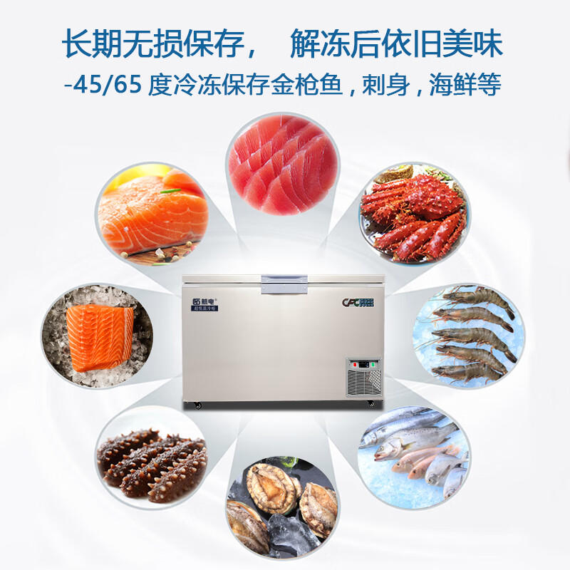 Avionics ultra-low temperature freezer - 60 degrees tuna seafood dry ice cryogenic minus 80 degrees refrigerator home commercial freezer stainless steel minus 40 degrees low temperature rapid freezing freezer household cabinet 228 liters stainless steel model (-65)
