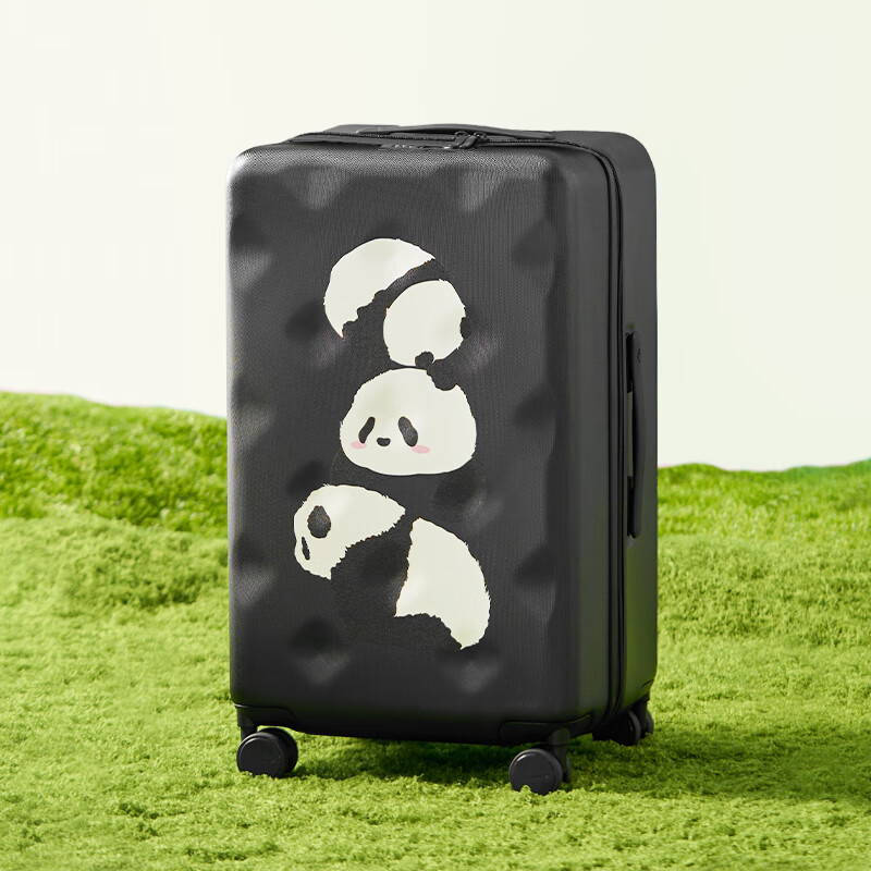 Bulai Mei Large Capacity Luggage Panda Illustration Case Trolley Case Travel Case Women Panda Climbing 22 Inch Plus