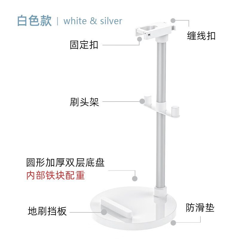 Universal vacuum cleaner storage shelf bracket, punch-free fixed rack, steam mop storage rack, hanging rack, storage rack, chasing ordinary customized black