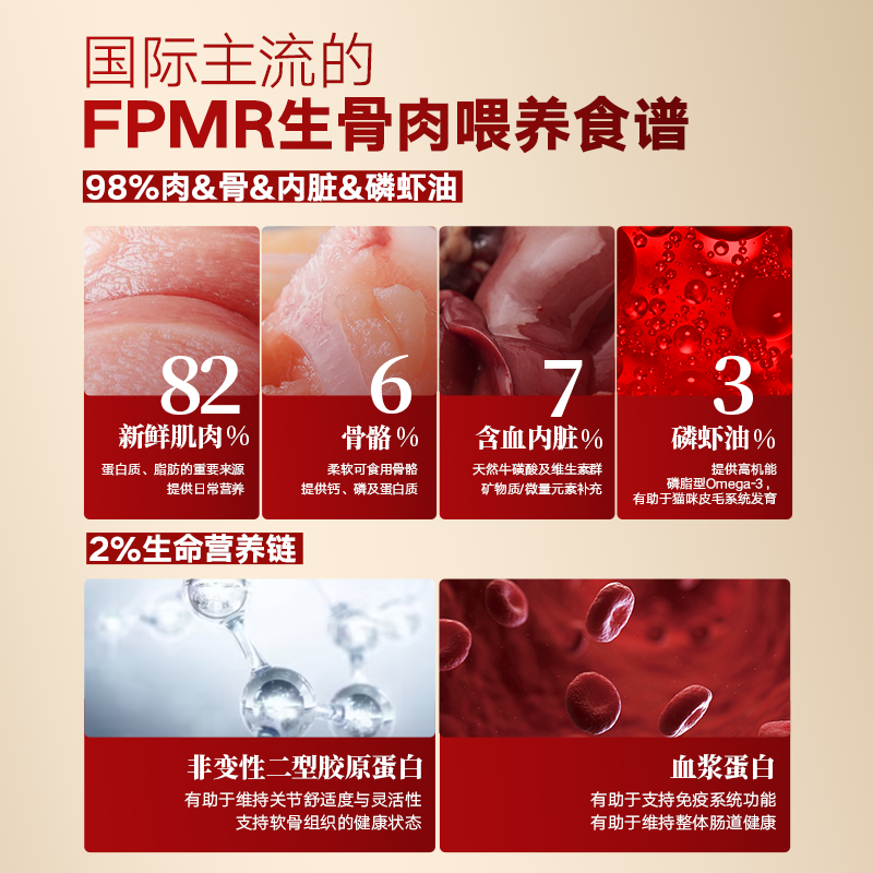 Fleetgate FPMR raw bone and meat content krill oil full price adult kitten staple food meal pack mixed flavors 300g*1 box