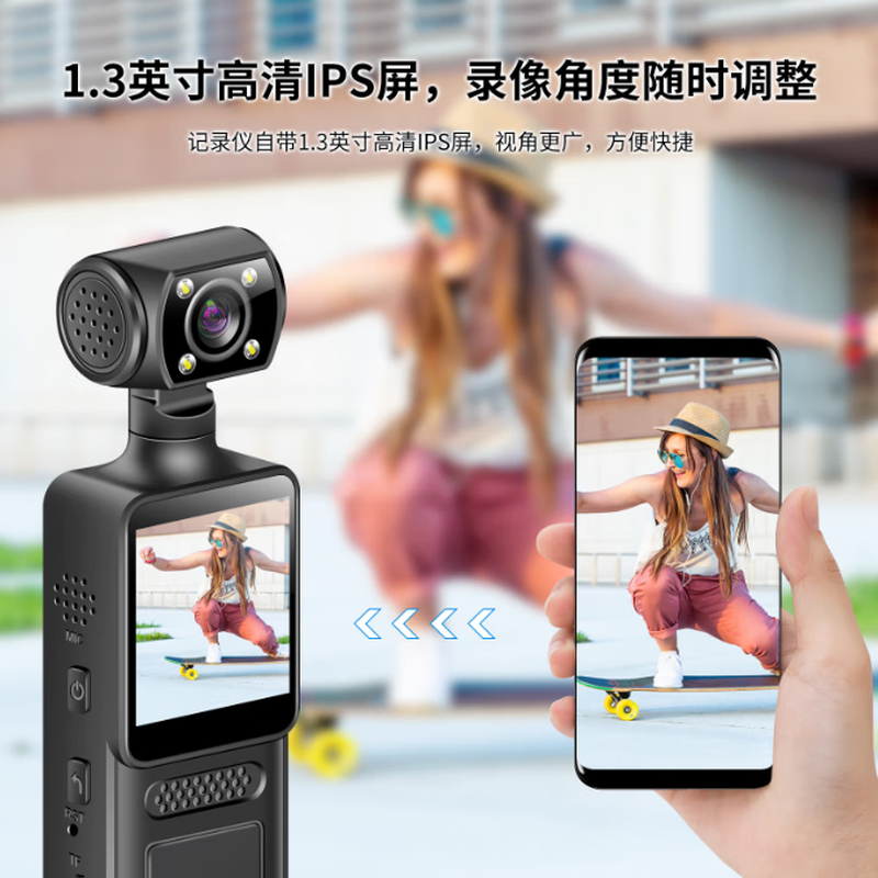 Zirun Sports Thumb Camera Cycling Recorder Travel Outdoor Student Thumb Camera Portable Shooting HD Volg Chest Body Camera Recording and Video All-in-One 4K Ultra-clear Wide Angle + Full Color Night Vision + Mobile Internet