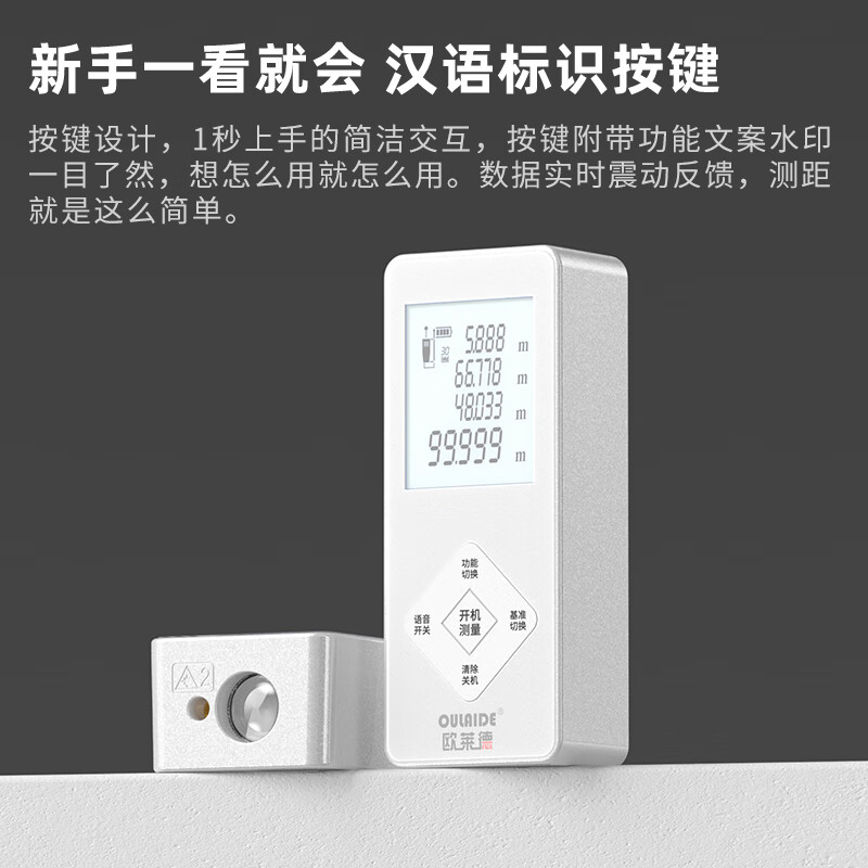 OLED handheld home laser range finder infrared high-precision voice broadcast professional room measuring instrument measurement tool upgraded green light Chinese logo 115 meter range finder