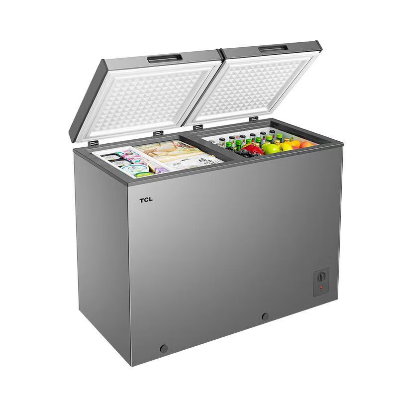 TCL Freezer 218L Dual Temperature Cryogenic Fresh Storage Level 1 Energy Efficiency Freezer Energy Saving Freezer KCD-218YQD 218L*Dual Temperature Kirin Gray *First Level Energy Efficiency