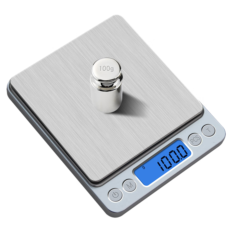 High-precision electronic scale, accurate kitchen scale, small gram scale, household 0.01g baking scale, gram scale, food scale, gold jewelry scale, traditional Chinese medicine tea scale, pharmacy special scale, rechargeable model 500g/0.01g + free double tray + waterproof sticker