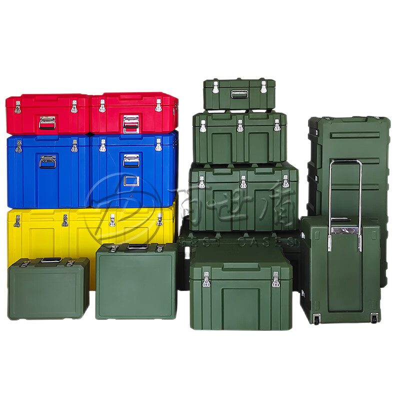 Kezitu rotomolding box rescue equipment box material operation box transport box instrument storage box plastic trolley box Army green 505*425*185mm