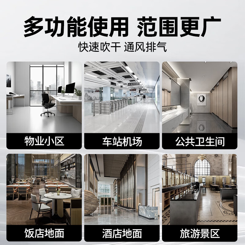 Royalstar floor blower dryer high-power industrial commercial dehumidifier blower hotel floor toilet floor power 1000W + 3-level adjustment RS-CF1