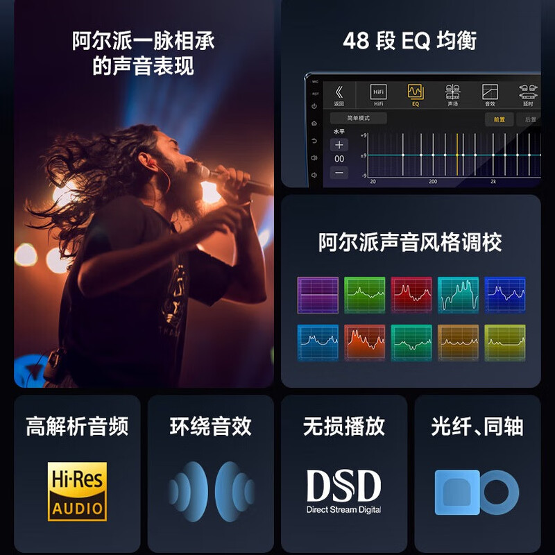 Alpine smart car central control screen navigation all-in-one driving record carplay car reversing image 409 basic version 9/10 inch 2+64G quad-core WIFI version does not include installation