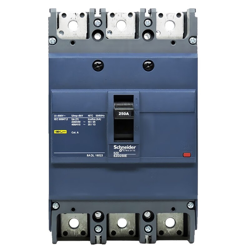 EZD100E3100N plastic case circuit breaker economical air switch 3P three-phase circuit breaker short circuit overload protection type 3P (three-pole EZD630M3630K_630A