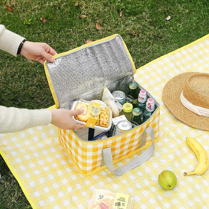 Bag Gole outdoor picnic bag thermal bag foldable portable storage bag portable travel camping aluminum foil thermal bag storage box
