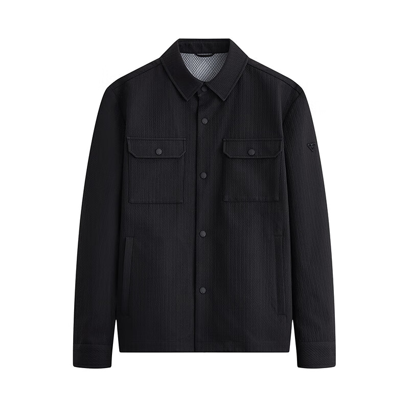 Septwolves Jacket Men's Autumn Lapel Textured Jacquard Fashion Casual Water-Repellent Warm, Soft and Comfortable Men's Clothing