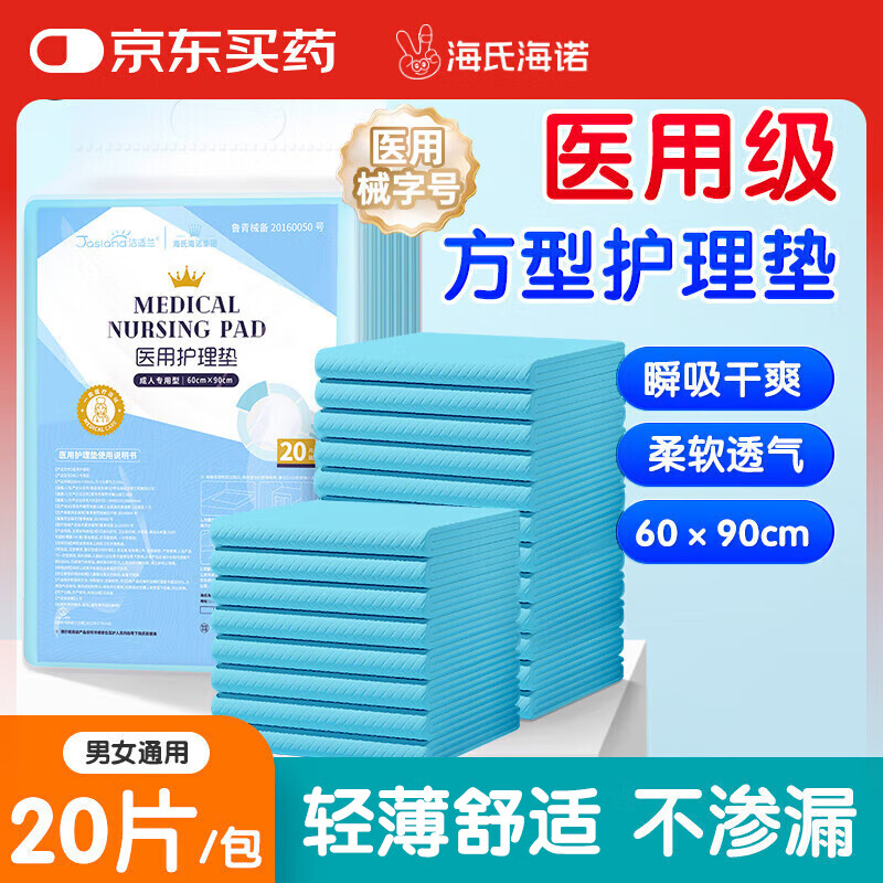 Haishi Hainuo Medical Equipment Size Nursing Pad 60x90cm Elderly Diaper Pad Baby Maternity Postpartum 20 pieces/pack