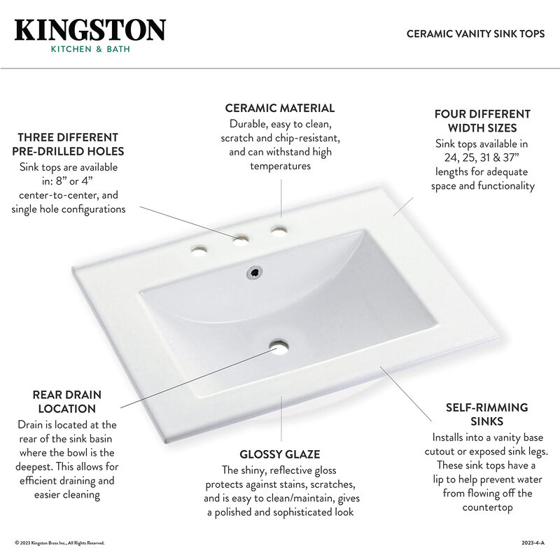 Kingston Brass Kingston Brass Ceramic Dressing Table with Basin LBT25227.34