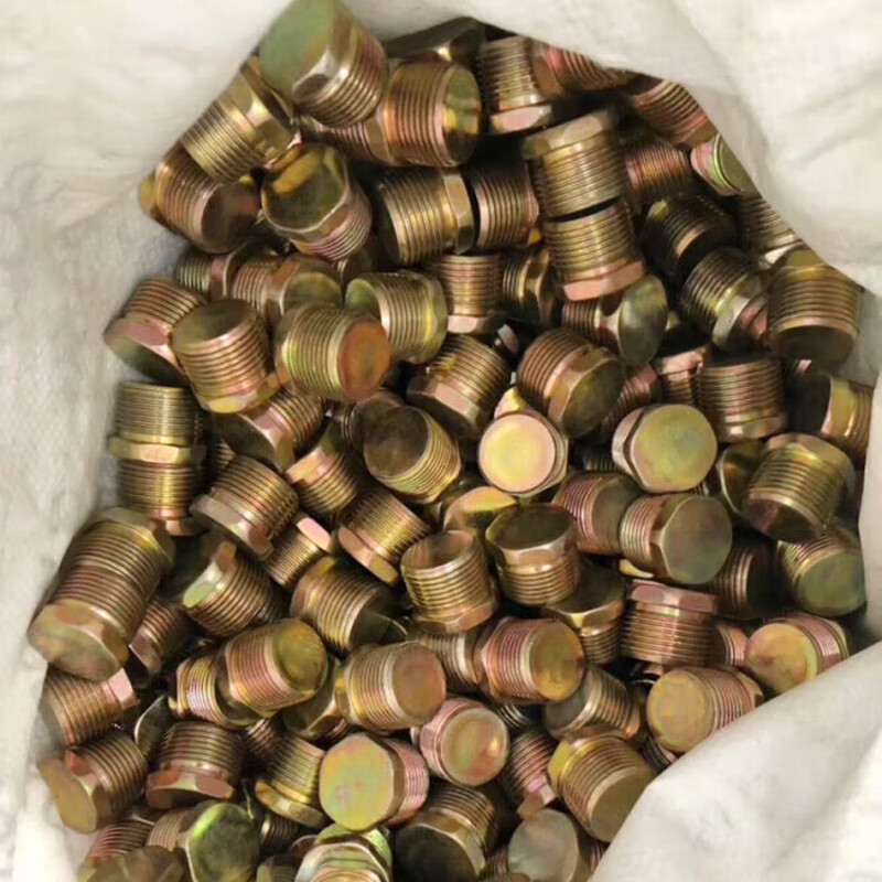 Carbon steel explosion-proof plug metal Q235 solid 04 stainless steel color zinc plated external hexagonal thread plug waterproof seal carbon steel DN20 G3/4 6 points