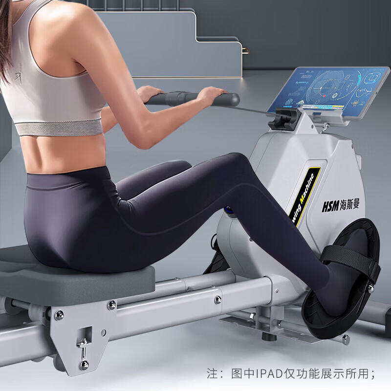 Heisman (healthmate) rowing machine household electromagnetic dual-resistance aerobic fitness equipment indoor anaerobic exercise magnetically controlled silent smart rowing machine white magnetically controlled resistance adjustment/mechanical 16 resistance