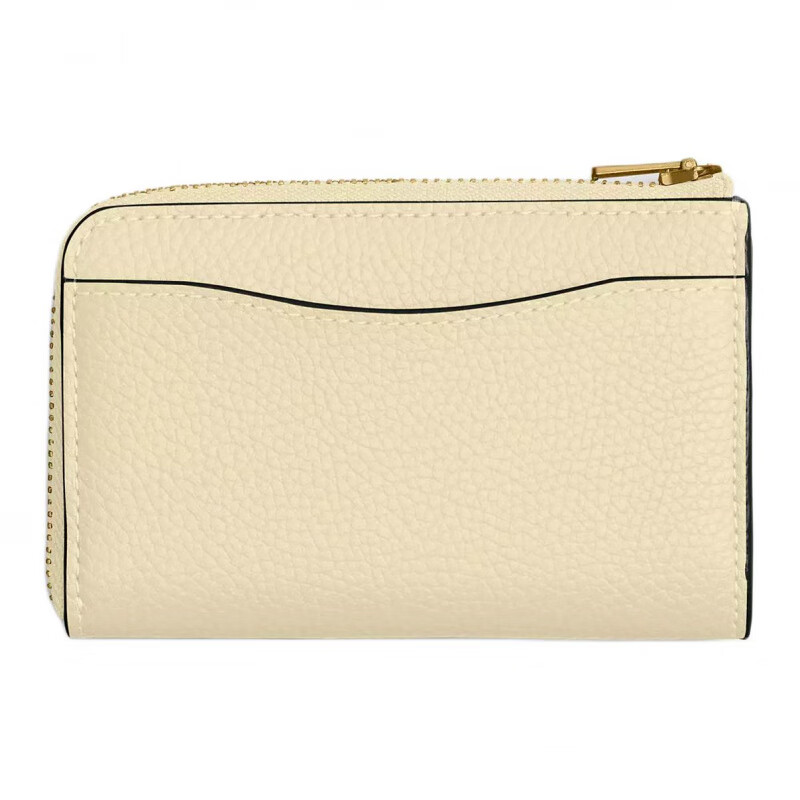 COACH Essential 12 Metal Brand Logo Leather Key Case Mini Women's Brass with Moonlight Brass with Moonlight Yellow