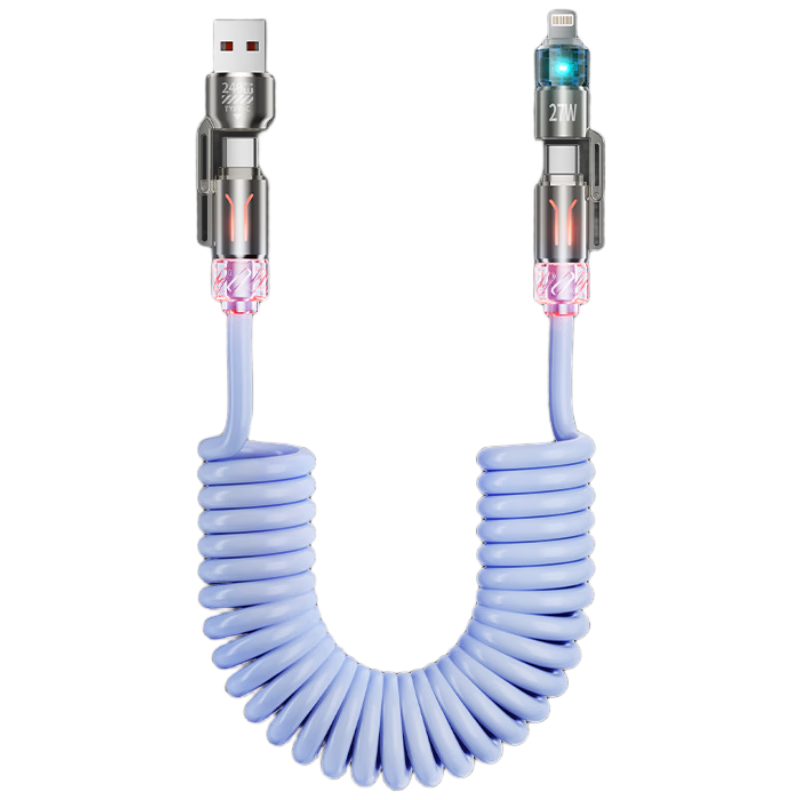 Digalen 240w four-in-one spring car mobile phone charging fast charging cable Apple 17 vivotypec data cable aromatherapy