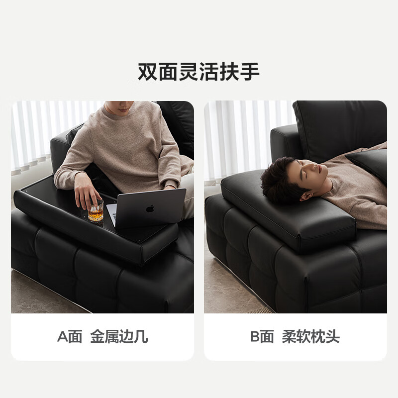 Lin's home light luxury home Lawrence sofa living room first layer cowhide straight row large apartment sofa national subsidy PS514