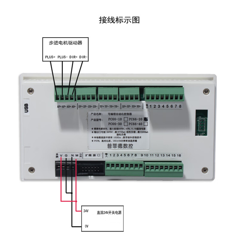 Yue Changsheng stepper/servo motor programmable motion controller single/double/three/four-axis linkage PLC integrated forward and reverse single-axis PC66-10 with programming