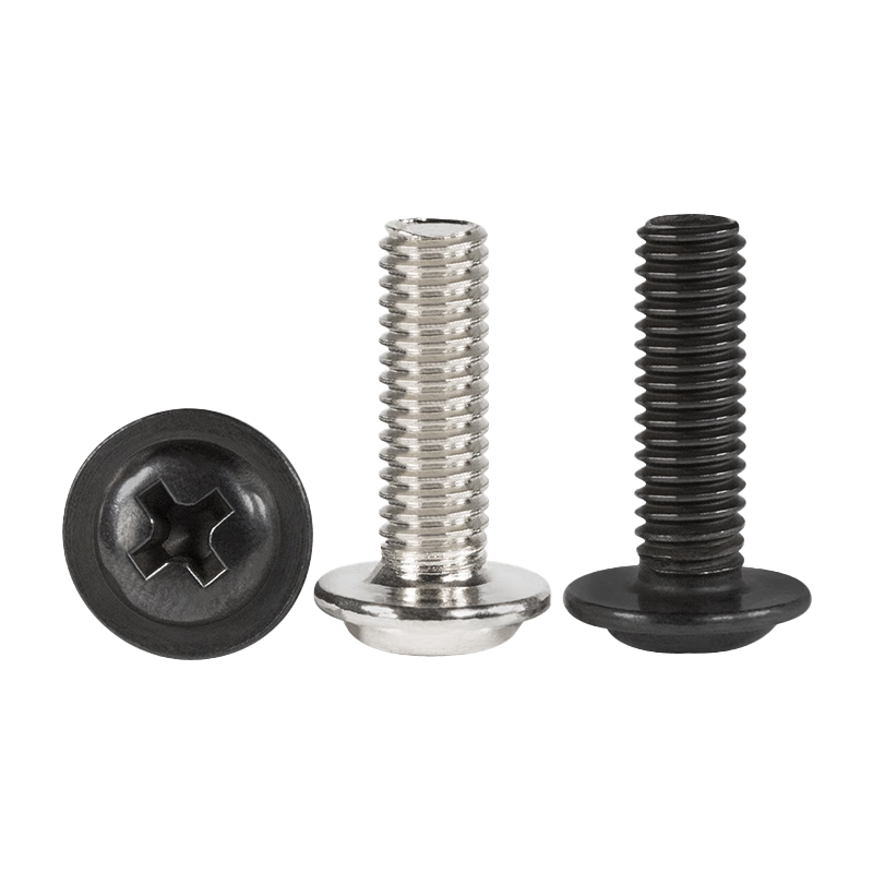 Oluoxun customized large packaging PWM iron nickel-plated black zinc color cross round head padded screws with computer pan head machine wire M2.5*5 (5000 pieces) black