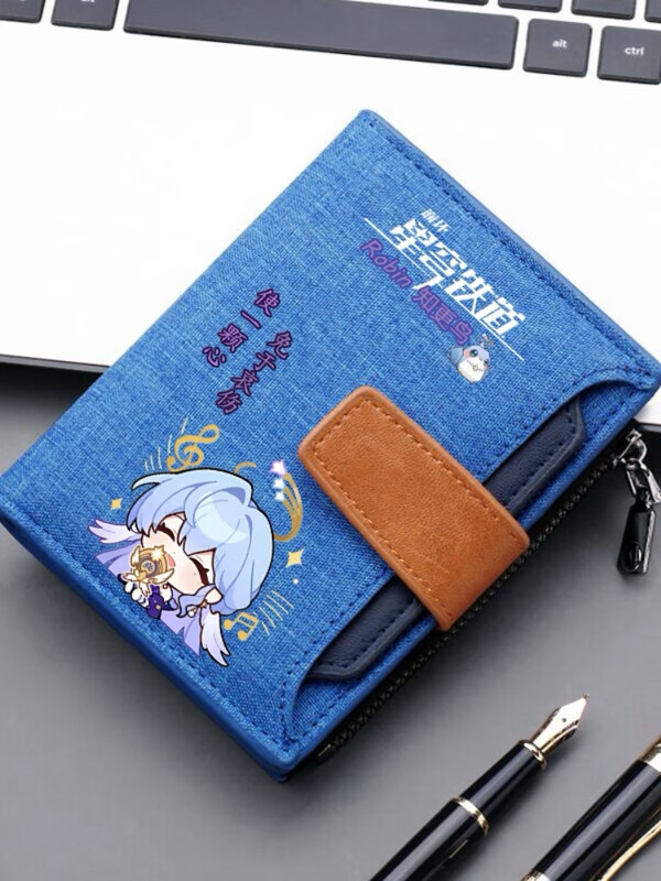 Honkai Star Dome Railway Super Hacker Silver Wolf Peripheral Card Pack for Male and Female Teenagers College Students and High School Coin Purses Liuying-01 Random Gift-12.8*10cm