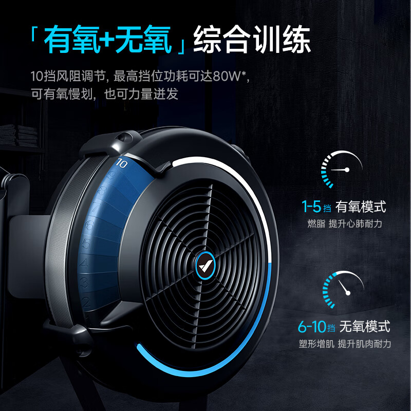 MERACH wind resistance rowing machine, training guarantee for national team athletes, home commercial gym equipment, foldable Q7 10-speed wind resistance adjustment/commercial grade strong transmission