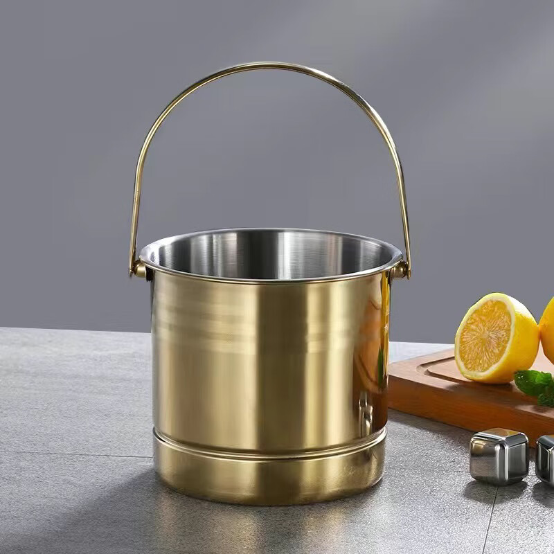 Ye Yu stainless steel ice bucket commercial bar KTV special beer and red wine creative ice bucket ice grain bucket bar champagne bucket 1 pack quality assurance 1 liter ice bucket with water-proof sheet with clip