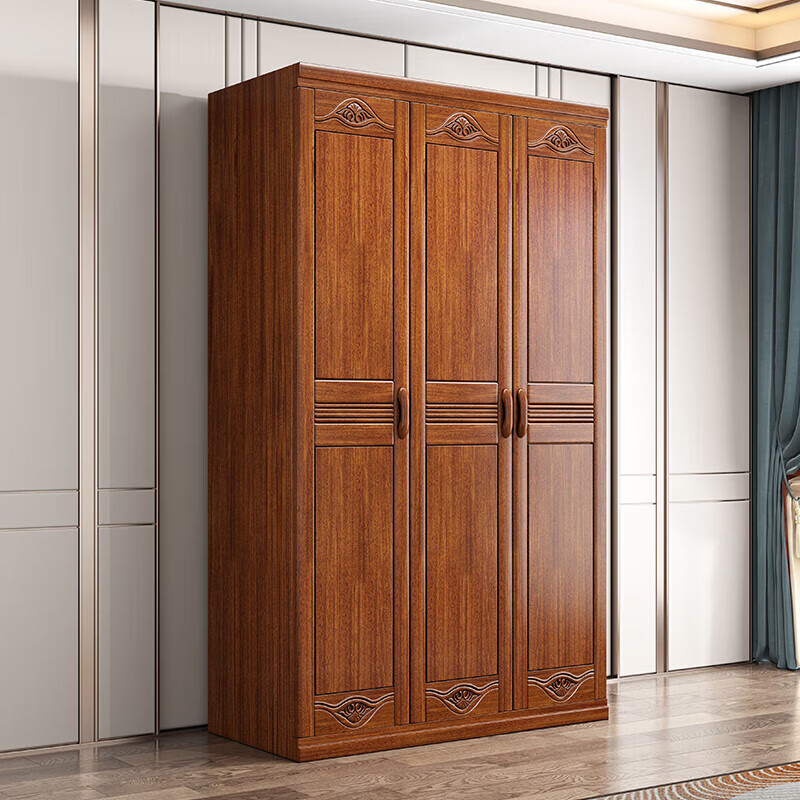 Nanyi Wardrobe Chinese Golden Rosewood Home Bedroom Wardrobe Storage Cabinet Side Cabinet with Top Cabinet Solid Wood Wardrobe Z8611 Six-Door Wardrobe Golden Rosewood