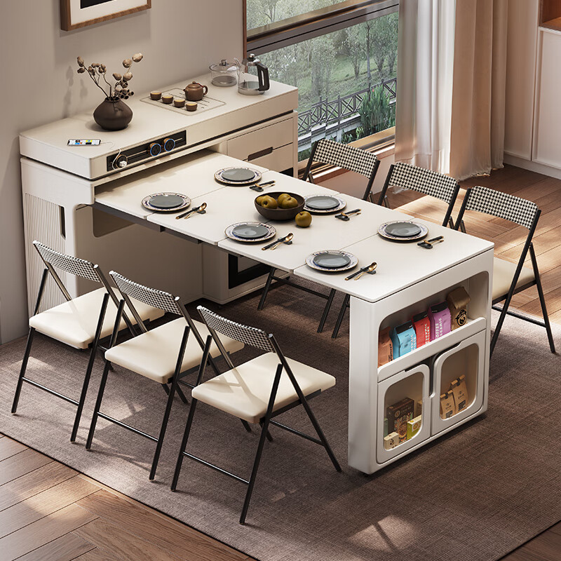 Micro Art 2026 sideboard island table integrated household retractable folding small apartment multi-functional bar guide dining table high-end retractable dining table (no tea making and no refrigerator)