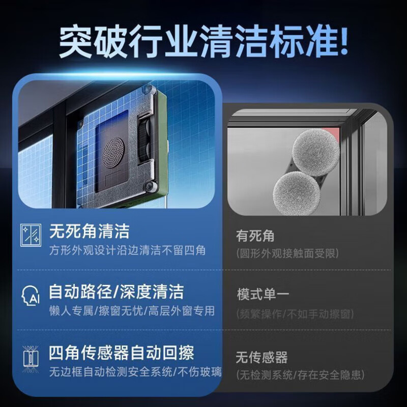 Firewhale Window Cleaning Robot Fully Automatic Water Spraying Glass Cleaning Artifact Electric Cleaning Exterior Windows H6SPro Super Top with Four Water Sprays