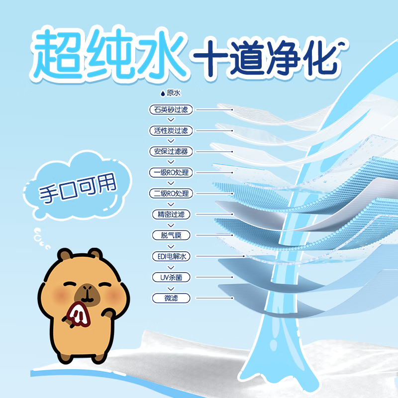 Qingfeng Li Yunrui's same style EDI pure water wet wipes 80 pieces * 4 packs, alcohol-free, can be used for hands and mouth, wet wipes