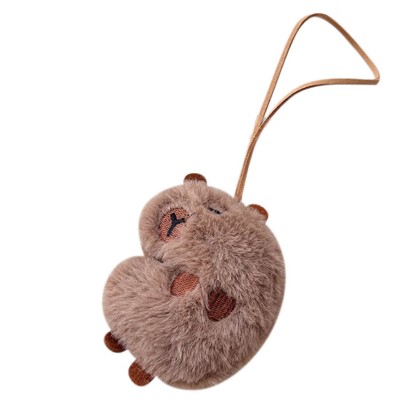 Xishan Yunshui Cute Cartoon Plush Doll Capybara Pendant Girl Heart Bag Keychain Small Animal Pendant Ornament Wholesale 8# Confident Capybara-Pendant