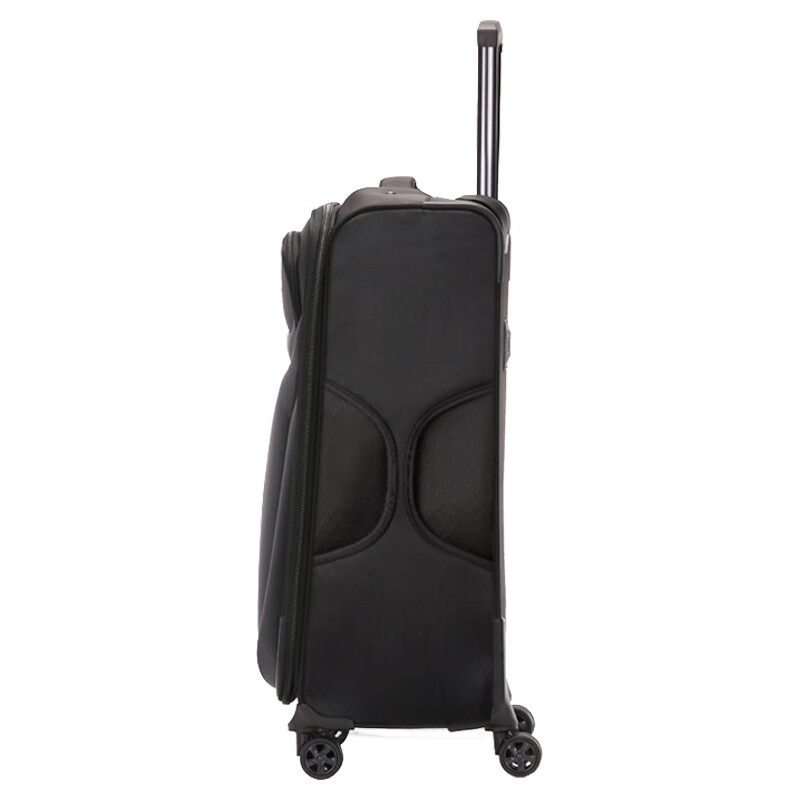 SUISSEWIN Xiangxing trolley cloth box wear-resistant and scratch-resistant Oxford cloth 28-inch large-capacity travel checked lightweight suitcase black