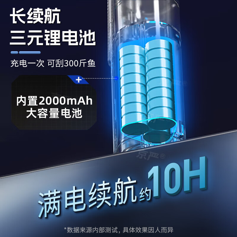 Jingyan electric fish scale scraper, fully automatic commercial waterproof fish scale machine, fish killer scale scraper, fish scale planer for home use, efficient merchant only, 3 seconds scale removal | full body waterproof | super long battery life, 6-sided universal blade | upgraded to strong power | built-in digital display | can be reversed