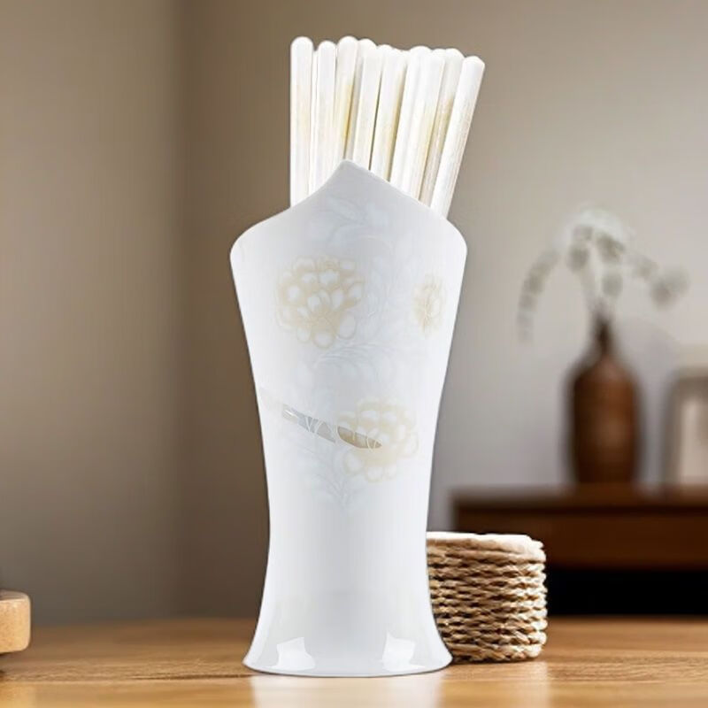 Fanchuang Jingdezhen Ceramic Chopstick Cage Kitchen Storage Rack New High-Looking Drainage Chopstick Container Household Knife and Fork Storage Box Peacock Southeast Flying Chopstick Container 1 No Specifications