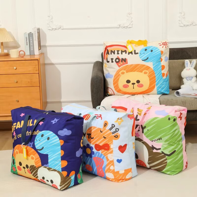 BIBK German quality kindergarten quilt storage bag waterproof and moisture-proof Oxford cloth large capacity children's baby luggage quilt Navy graffiti upgraded thickened wear-resistant Oxford cloth + name tag medium size 56*45*16cm children's summer thin three-piece set, etc.