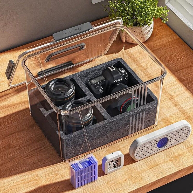 Large camera storage box, sealed, moisture-proof and bump-proof box, micro-SLR lens, portable storage for photographic equipment, huge size, bump-proof inner tank + desiccant*10, high transparency material, four-buckle seal + sealing strip