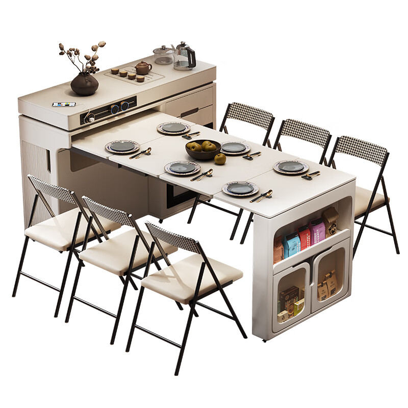 Micro Art 2026 sideboard island table integrated household retractable folding small apartment multi-functional bar guide dining table high-end retractable dining table (no tea making and no refrigerator)