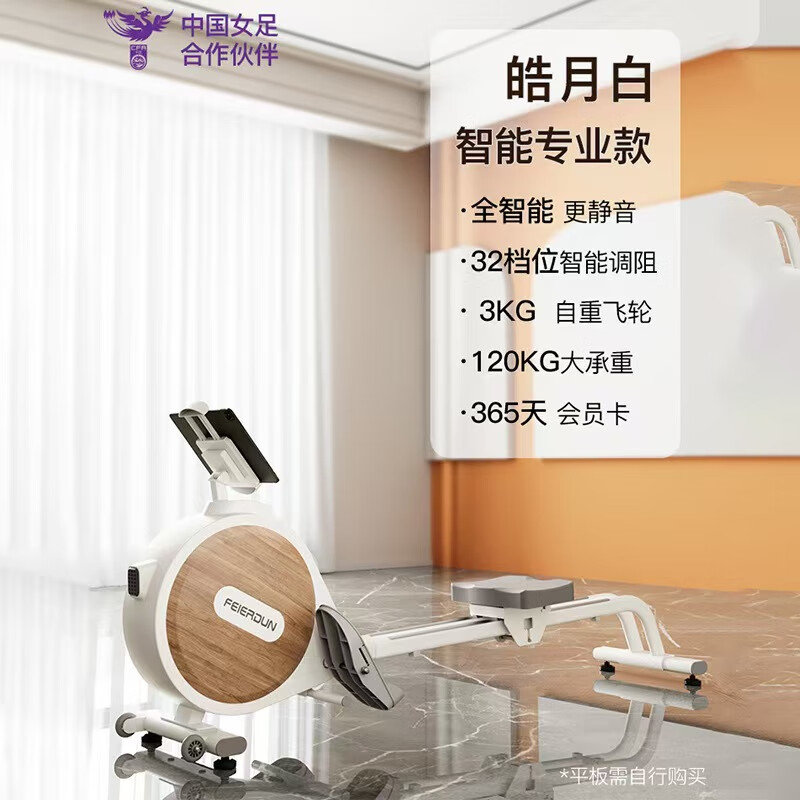 FEIERDUN electromagnetic resistance rowing machine home aerobic commercial gym equipment magnetically controlled intelligent silent rowing machine Haoyuebai Intelligent Professional Edition 176*47*70cm