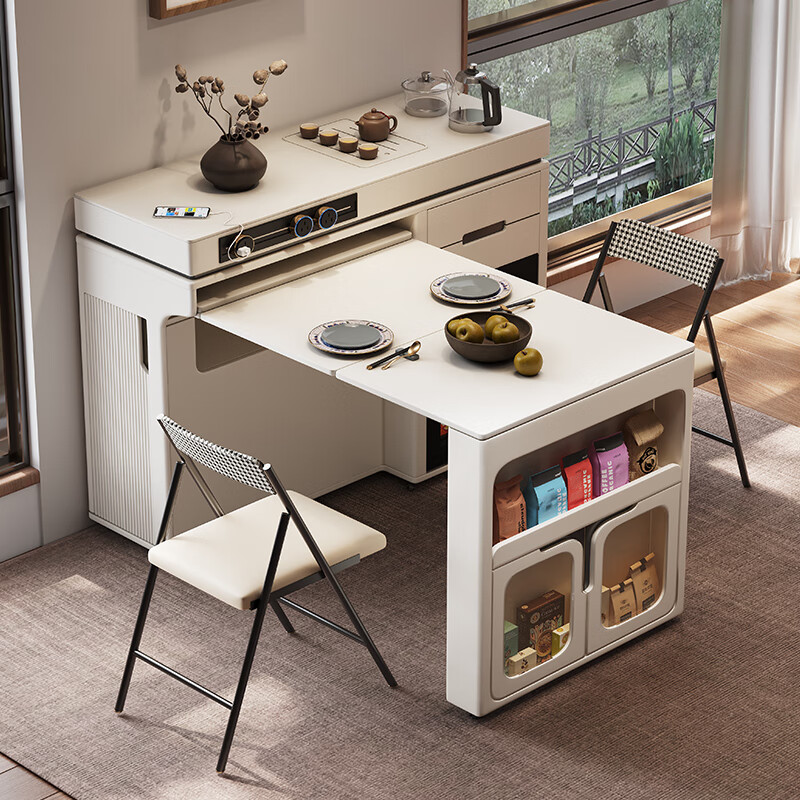 Micro Art 2026 sideboard island table integrated household retractable folding small apartment multi-functional bar guide dining table high-end retractable dining table (no tea making and no refrigerator)