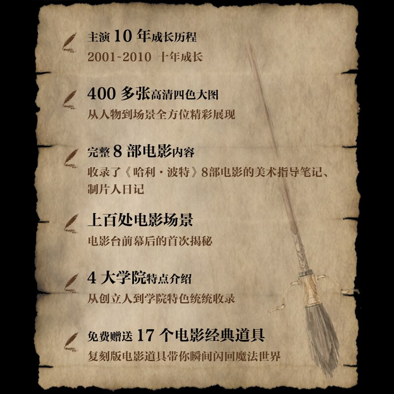 Free 17 replica movie props, Harry Potter Movie Magic Book 2nd Edition, Brian Sibley, Harry Potter's best-selling Red Book, upgraded version of the Chinese version, film and television art