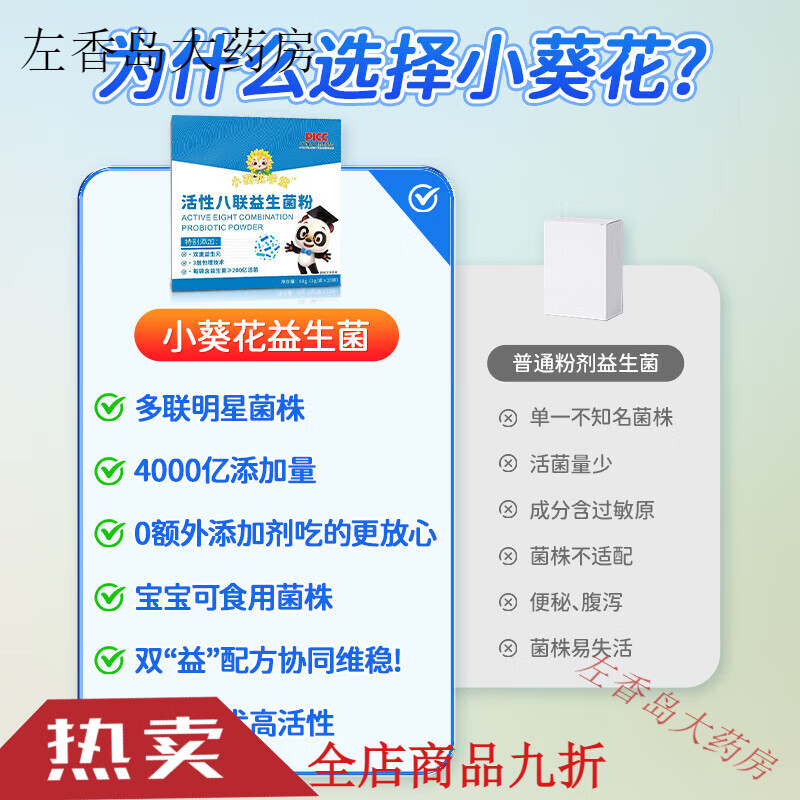 XIAOKUIHUA eight-link active probiotic powder for infants and young children 0-3 years old, for newborns to regulate gastrointestinal weakness, spleen and stomach bloating, 90% of mothers choose 3 boxes to consolidate