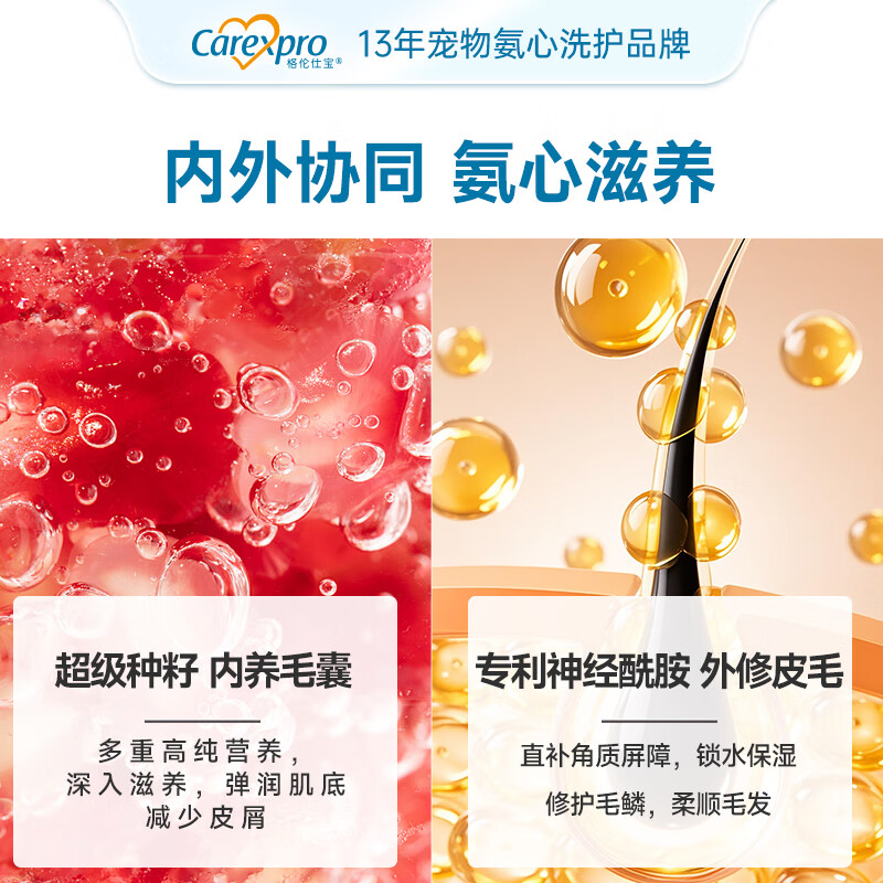 Carexpro Dog Shower Gel Seed Extract Amino Acid Formula Shampoo Pet Bath Fluffy and Rich Shower Gel Trial Pack 50ml