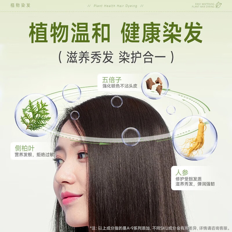 Yisiyun cold tea brown hair dye 100% at home hair dye natural plant cover white pure non-stick only for men and women