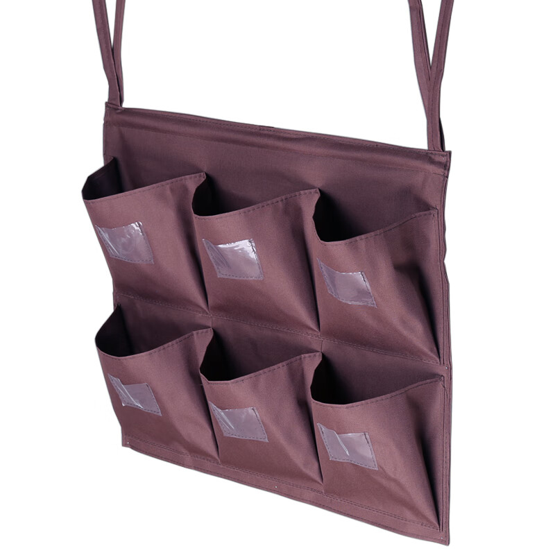 AIBODUO hotel guest room work cart rag bag hanging bag cleaning cart linen cart tool classification towel storage classification five colors 6-port vertical row (double hook + handle) with steel pipe