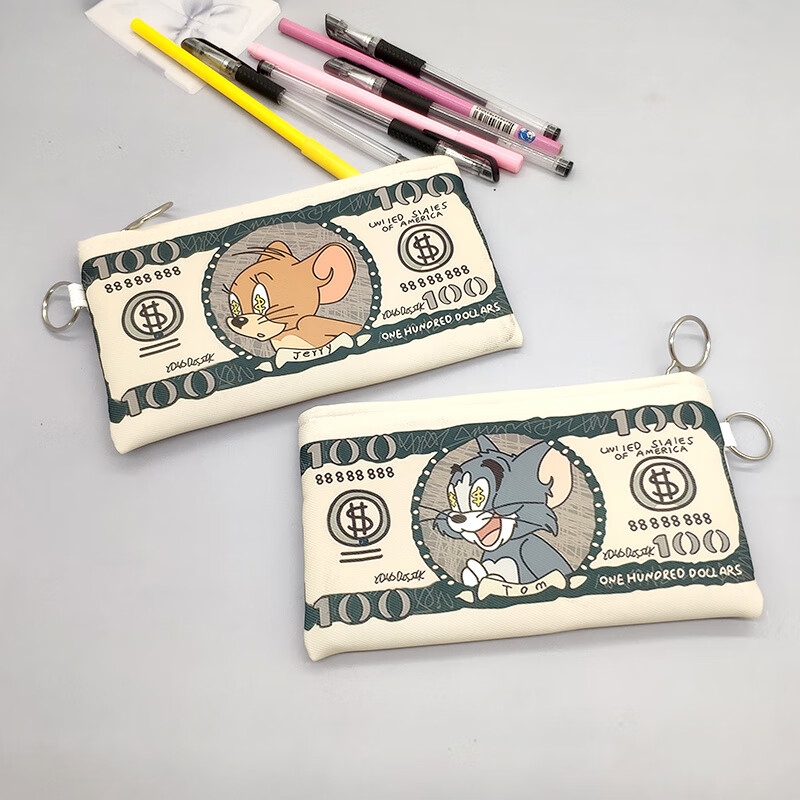 Luxu Orange Tom and Jerry Peripheral Coin Purse Large Capacity Wallet Tom Cat and Jerry Junior High School Elementary School Students Good-looking Men and Women Tom and Jerry Two Sides Different Pictures