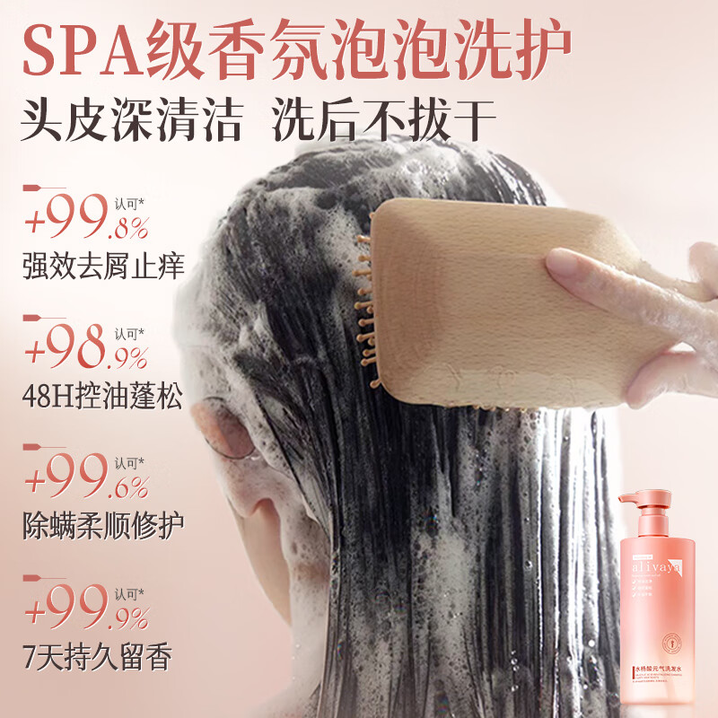 ALIVAYA Jingdong self-operated shampoo 800g oil control, fluffy, anti-dandruff, anti-itch, long-lasting fragrance, mite removal, men's gold list No. 1