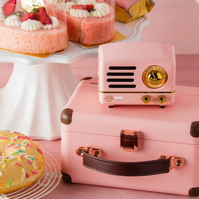 Elvis Presley Radio Elvis Presley Audio Little Prince OTR Wireless Portable Bluetooth Speaker Retro Cute Mini Speaker Audrey Pink New Year Gift for Best Friend and Girlfriend