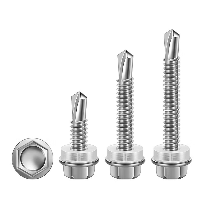 He Jiagong stainless steel external hexagon drill tail dovetail wire color steel tile nails extra long extra hard self-tapping self-drilling screws 5*63 (2200 pieces per box)