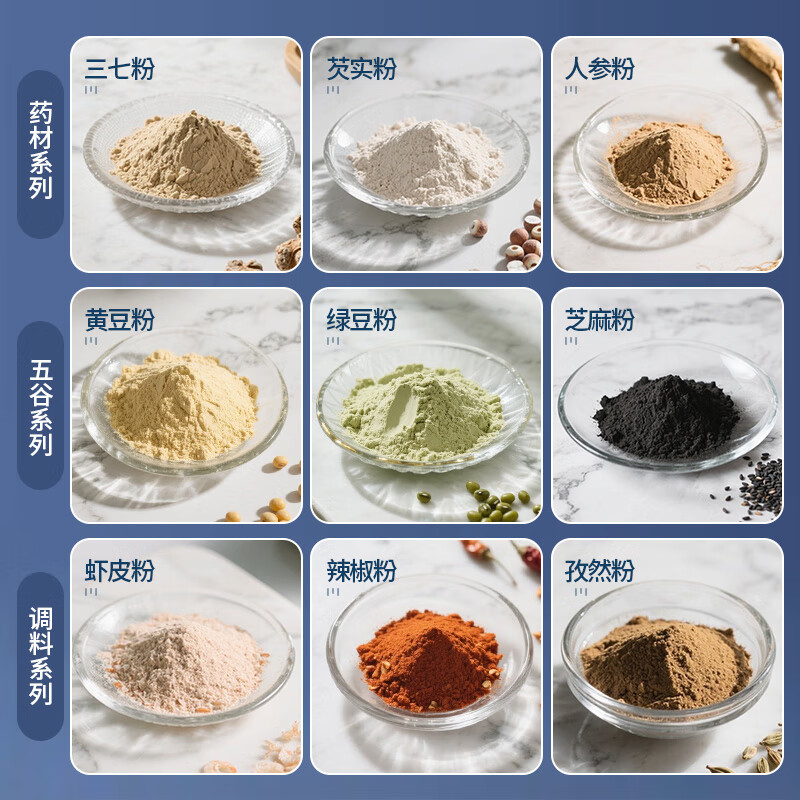 Baihaojia household grinder ultra-fine grinder electric grain grinder stainless steel crushing notoginseng grinder high quality 316 + brush + spoon + sleeve